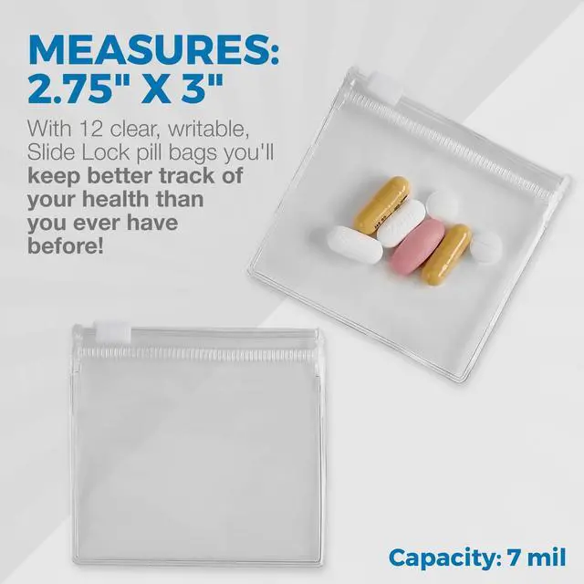 Alt view image 2 of 7 - Zippered Pill Pouch Bags - 120 Pcs, Slide Lock Clear Plastic Mini Bags, BPA-Free for Pills Vitamins, Supplements, Medications, Jewelry, Crafts, Small Objects - Self-Sealing, Reusable, Travel-Friendly