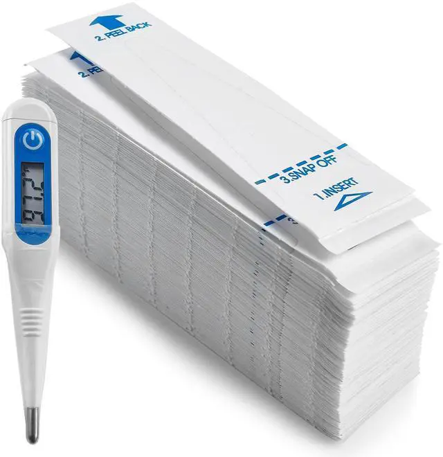 Main image of Thermometer Probe Covers - Pack of 100 - Universal and Disposable Probe Cover Box for Digital Thermometer