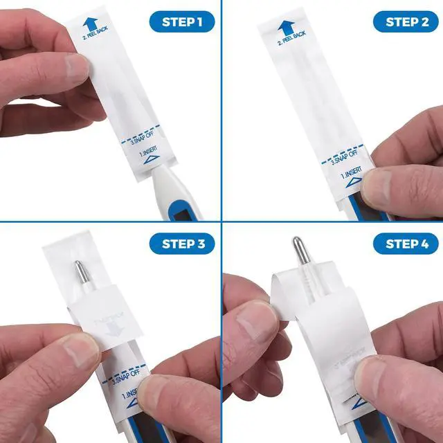 Alt view image 4 of 7 - Thermometer Probe Covers - Pack of 100 - Universal and Disposable Probe Cover Box for Digital Thermometer