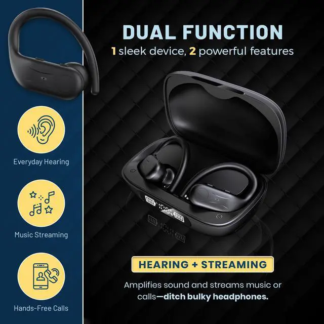 Alt view image 4 of 7 - Rechargeable Bluetooth Hearing Aids for Seniors - Easy-to-Use Behind the Ear Sound Amplifier with Automatic Noise Cancelling - BTE Hearing Loss Aids for Adults Men & Women w/LED Charging Case