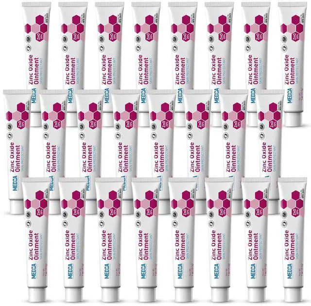 Main image of High-Potency 20% Zinc Oxide Ointment - (Pack of 24) Baby Diaper Rash Cream and Gentle Skin Protectant Barrier for Chafed Skin, Wetness Daily & Overnight Protection Soothing, Hypoallergenic, 1oz Tubes