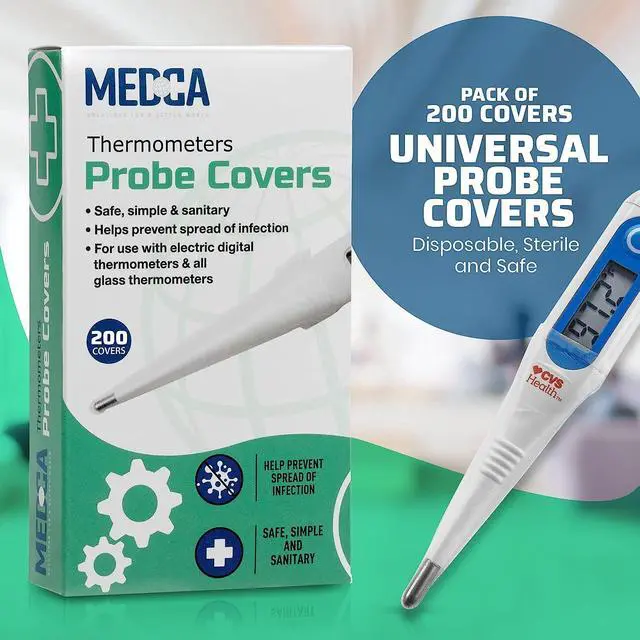 Alt view image 5 of 7 - MEDca Digital Thermometer Probe Covers, Pack of 200 - Universal Disposable Oral, Rectal and Underarm Thermometer Sleeves for Home, Clinic and Pet Use