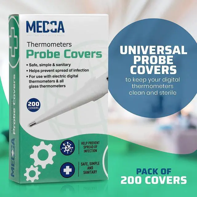 Alt view image 4 of 7 - MEDca Digital Thermometer Probe Covers, Pack of 200 - Universal Disposable Oral, Rectal and Underarm Thermometer Sleeves for Home, Clinic and Pet Use