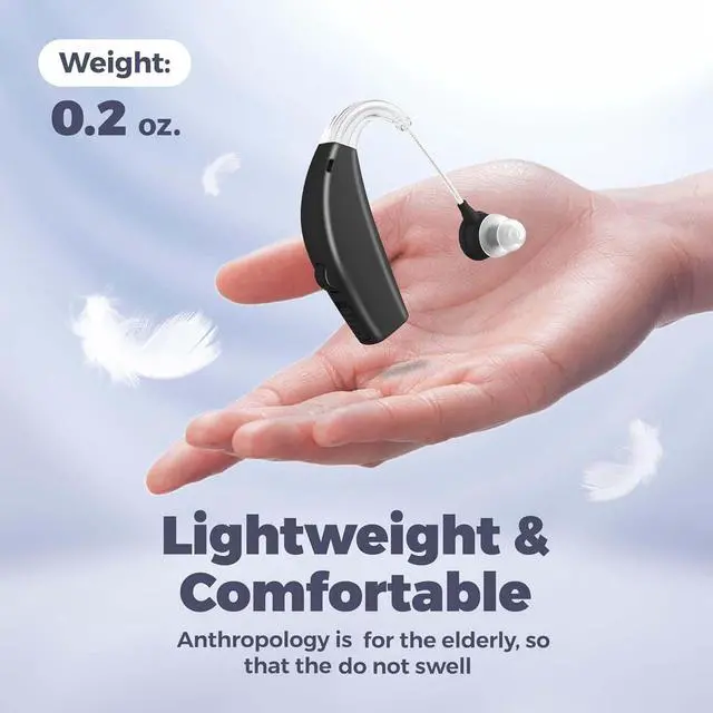 Alt view image 3 of 7 - MEDca Rechargeable Digital Hearing Amplifier, Pair of 2 - Personal Sound Amplifier with Active Digital Noise Reduction, All Day Battery and One Touch Volume, Black