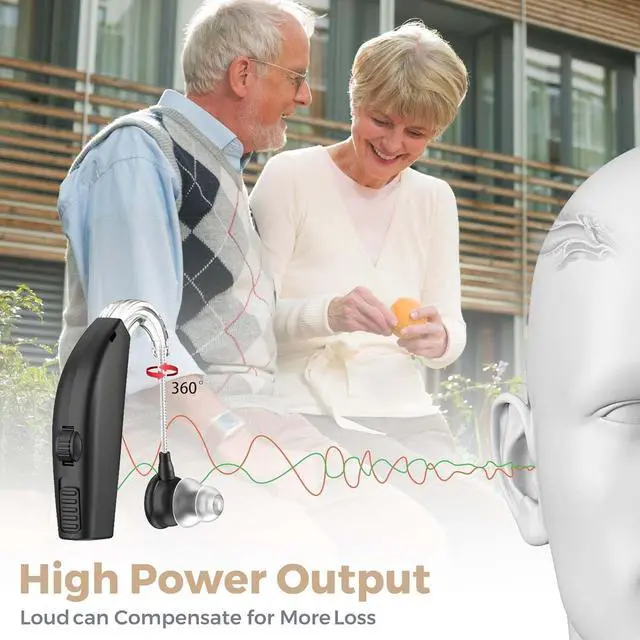 Alt view image 7 of 7 - MEDca Rechargeable Digital Hearing Amplifier, Pair of 2 - Personal Sound Amplifier with Active Digital Noise Reduction, All Day Battery and One Touch Volume, Black