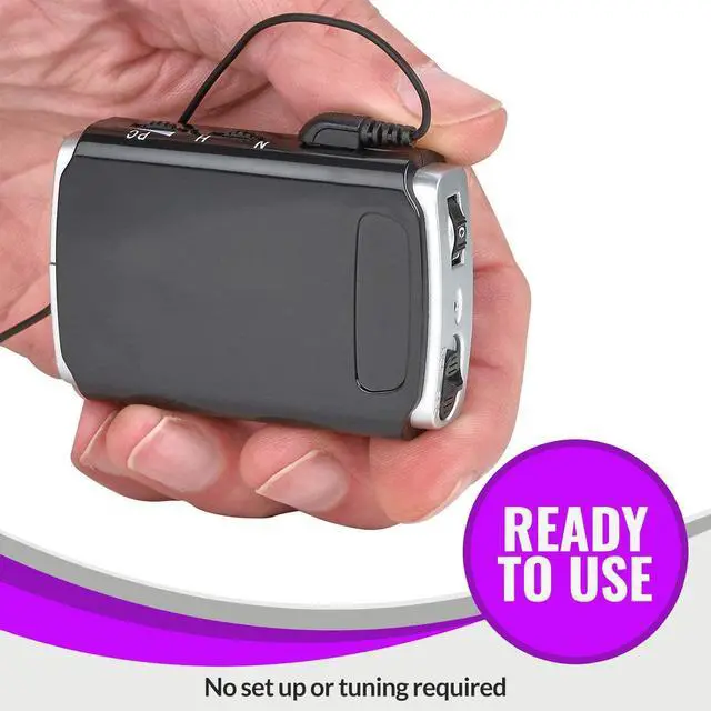 Alt view image 7 of 7 - Sound Amplifier - Pocket Sound Voice Enhancer Device with Duo Mic/Ear Plus Extra Headphone and Microphone Set, Personal Hearing Amplifier Device by MEDca