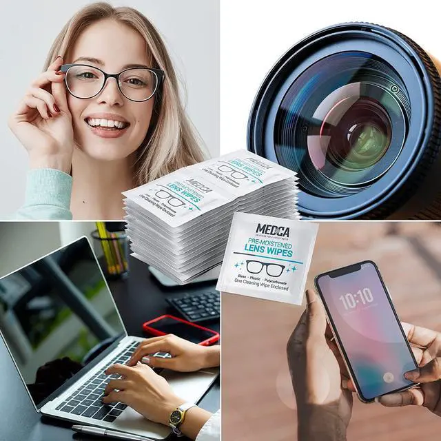 Alt view image 7 of 7 - Premoistened Lens and Glass Cleaning Wipes - Portable Travel Cleaner for Glasses, Camera, Cell Phone, Smartphone, and Tablet - Disposable, Quick Drying, Streak Free - Individually Wrapped, Pack of 100