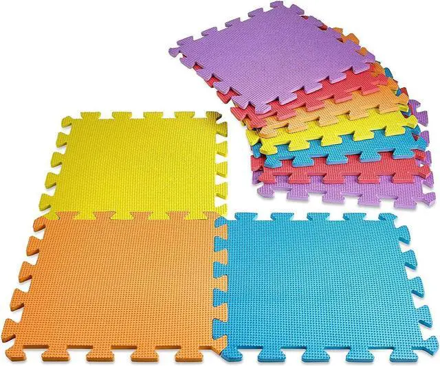 Alt view image 3 of 6 - CREATIVE TIME Floor Mat 10-tile Multi-Color Exercise Mat Solid Foam EVA Playmat Kids Safety