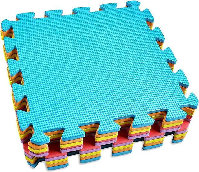 Alt view image 6 of 6 - CREATIVE TIME Floor Mat 10-tile Multi-Color Exercise Mat Solid Foam EVA Playmat Kids Safety
