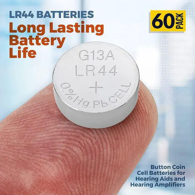 Alt view image 2 of 7 - Hearing Aid Batteries - Pack of 60 AG13 Size Batteries for Hearing Amplifiers - 60 Pcs