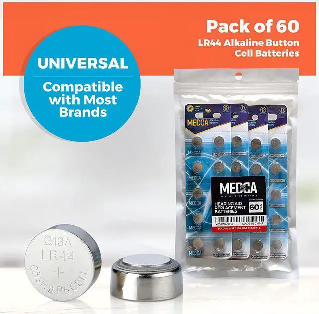 Alt view image 4 of 7 - Hearing Aid Batteries - Pack of 60 AG13 Size Batteries for Hearing Amplifiers - 60 Pcs