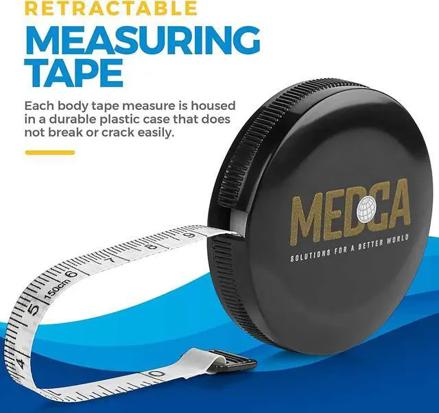 Alt view image 2 of 7 - Tape Measure for Body Measuring Tape, (Pack of 2) Dual Sided Inch and CM, Portable, Retractable Soft Ruler Tool for Measurements Body Fat, Fitness Sewing Tailor Fabric and Accurate Body Fat Calculator