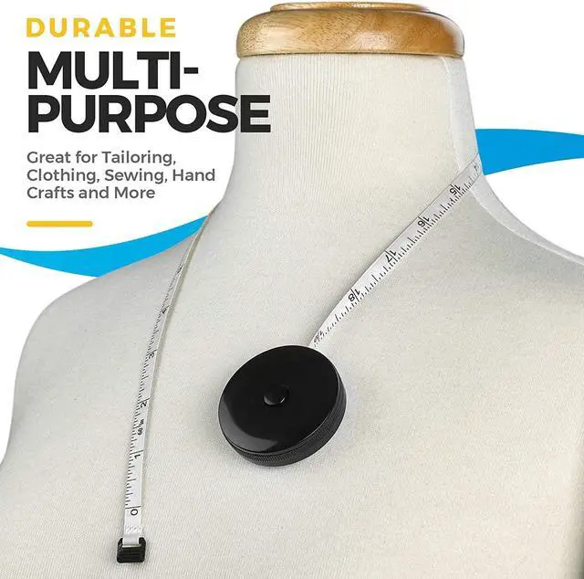 Alt view image 3 of 7 - Tape Measure for Body Measuring Tape, (Pack of 2) Dual Sided Inch and CM, Portable, Retractable Soft Ruler Tool for Measurements Body Fat, Fitness Sewing Tailor Fabric and Accurate Body Fat Calculator