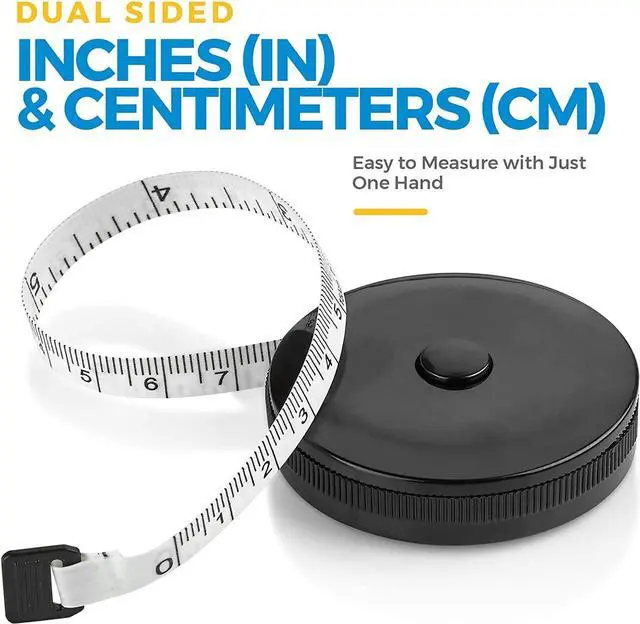 Alt view image 5 of 7 - Tape Measure for Body Measuring Tape, (Pack of 2) Dual Sided Inch and CM, Portable, Retractable Soft Ruler Tool for Measurements Body Fat, Fitness Sewing Tailor Fabric and Accurate Body Fat Calculator