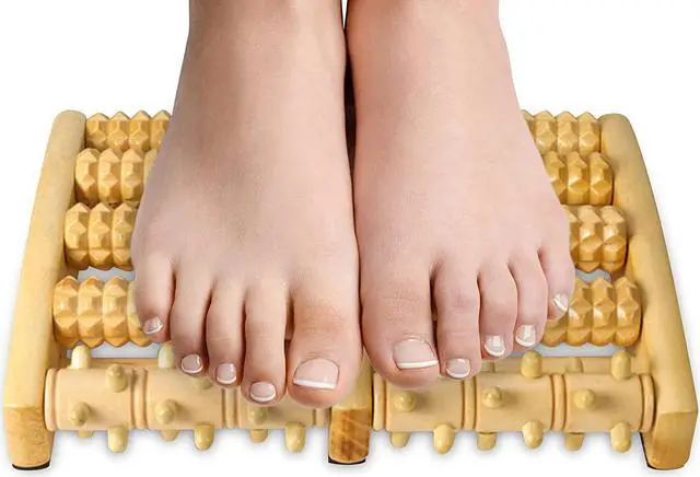 Alt view image 2 of 7 - Dual Foot Massager Roller - (Large) Feet, Arch and Heel Pain, Plantar Fasciitis Relief Help Improve Circulation and Acupressure Reflexology Machine Tool by MEDca