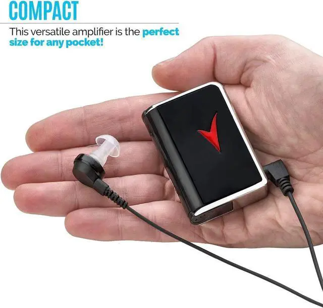 Alt view image 3 of 7 - Personal Sound Amplifier - Audio Hearing Amplifier Device and Voice Enhancer Device for Sound Gain of 50dB, Up to 100 Feet Away, Pocket Hearing Devices