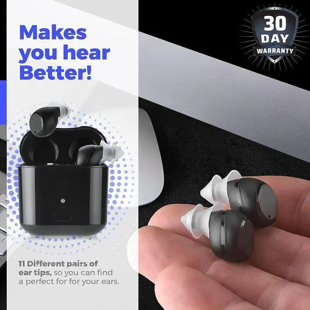 Alt view image 6 of 7 - Hearing Amplifier Rechargeable to Aid and Assist Adults and Seniors Hearing, 24 Hours Battery life Wireless Sound Amplifier with Portable Charging Case, Gain up to 38db