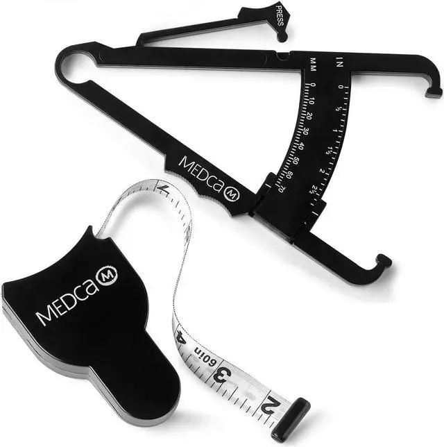 Main image of Body Fat Caliper and Measuring Tape for Body - Skin Fold Body Fat Analyzer and BMI Measurement Tool by MEDca