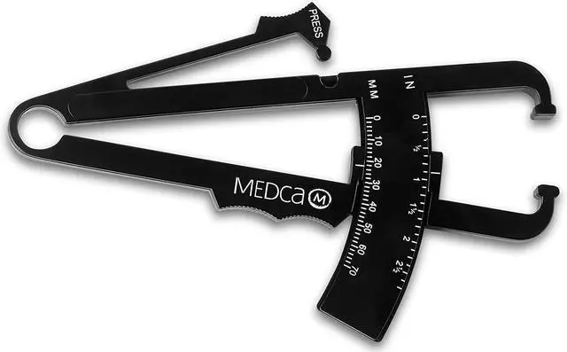 Alt view image 3 of 7 - Body Fat Caliper and Measuring Tape for Body - Skin Fold Body Fat Analyzer and BMI Measurement Tool by MEDca