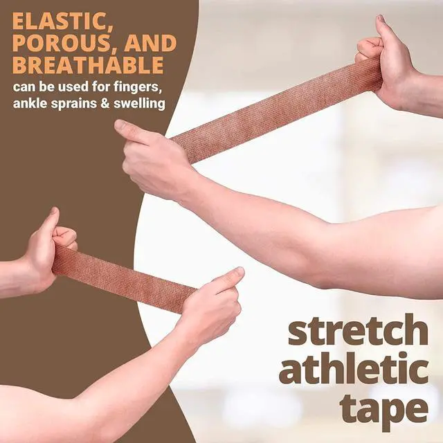 Alt view image 7 of 7 - 6 Pack, Self Adherent Cohesive Tape - 2" x 5 Yards, (Medium Tan Shade) Self Adhesive Bandage Rolls & Sports Athletic Wrap for Ankle, Wrist, Knee Sprains and Swelling - FDA Approved