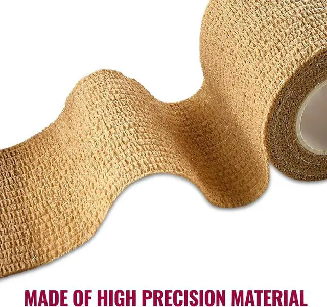 Alt view image 4 of 7 - Tape Wrap, Self Adherent Rap Tape, Adhering Stick Bandage, Self Grip Roll 1 Inche 2 Inch and 3 inch X 5 YARDS 6 of Each Size Total of 18 Rolls "Skin Color"