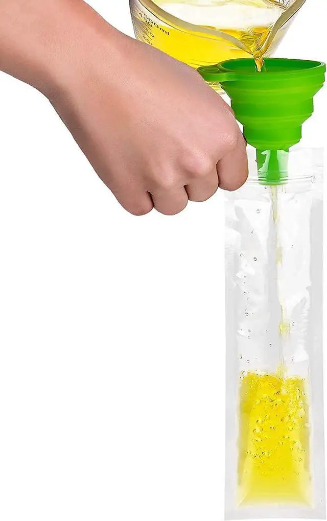 Alt view image 5 of 7 - Popsicle Bags with Funnel - 125 Pcs Disposable Otter Freeze Pop Molds, Zip Sealed Popsicle Pouches Bags for DIY Frozen Treats Smoothies Ice Pops - Create Healthy Homemade Snacks for Kids and Adults