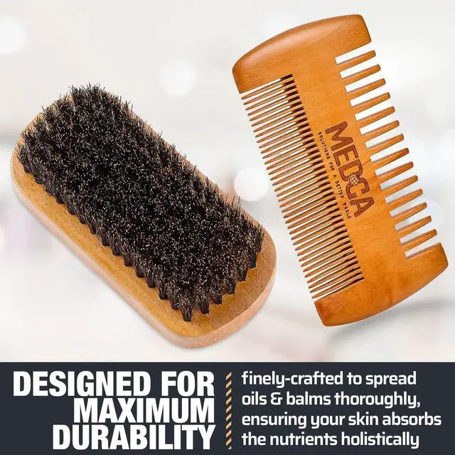 Alt view image 7 of 7 - Wooden Beard and Comb Set for Men - Perfect for Beards Head Hair and Mustaches Men's Grooming Kit for Styling, Applying Beard Oils and Balms for Better Hair Care Growth and Impressive Hair Health