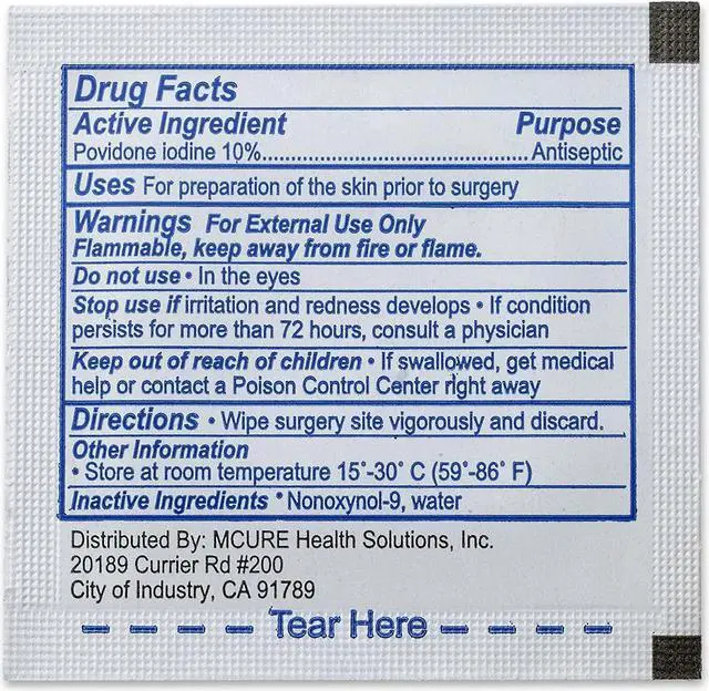 Alt view image 6 of 7 - Iodine Prep Pads - (Box of 100 Count) Iodine Prep Solution Pads, 10% Povidone Iodine Swabs for Individual Disinfecting Wipes, Disposable Cotton Antiseptic Surgical Pad for Wound Care, and First Aid