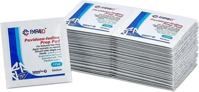 Alt view image 4 of 7 - Iodine Prep Pads - (Box of 100 Count) Iodine Prep Solution Pads, 10% Povidone Iodine Swabs for Individual Disinfecting Wipes, Disposable Cotton Antiseptic Surgical Pad for Wound Care, and First Aid