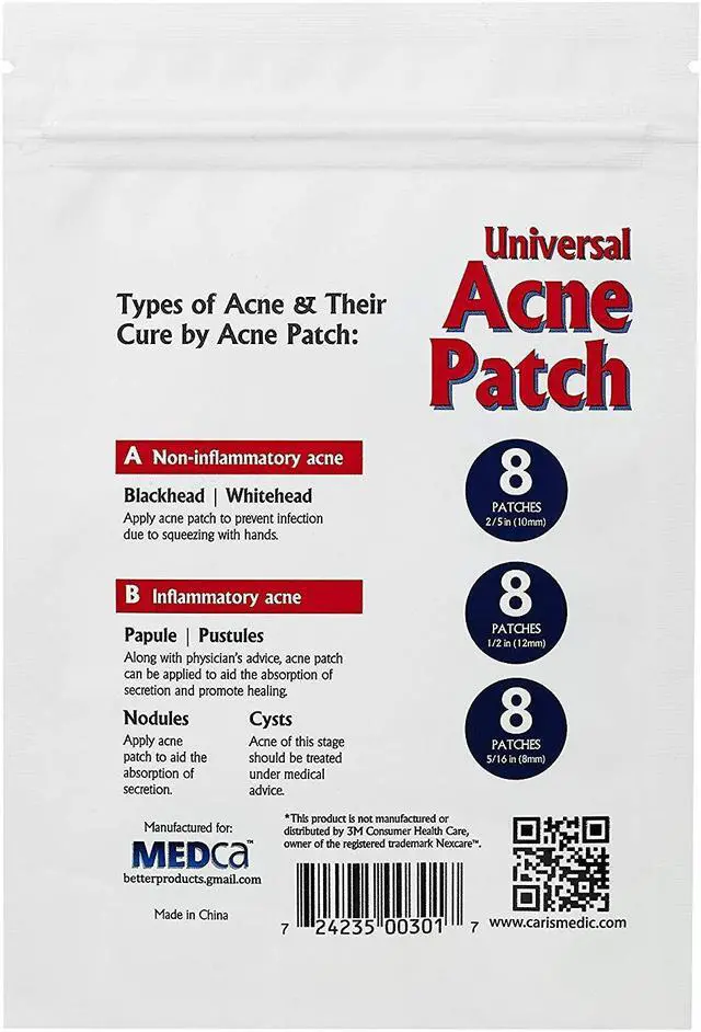 Alt view image 6 of 6 - Acne Absorbing Covers - Hydrocolloid Acne Care Bandages (96 Count) 3 Universal Patch Sizes, Acne Blemish Treatment for Face & Skin Spot Pore Patch Conceals, Reduce Pimples Blackheads, Package May Vary