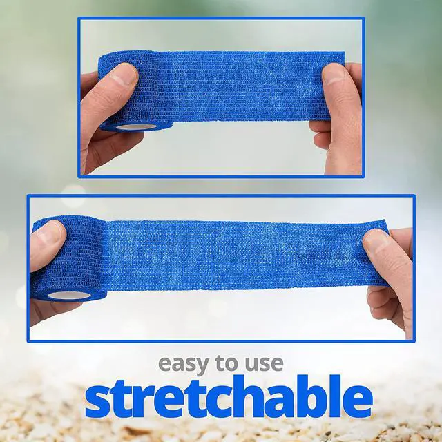 Alt view image 5 of 7 - 6 Pack, Self Adherent Cohesive Tape - 2 x 5 Yards, Self Adhesive Bandage Rolls & Sports Athletic Wrap for Ankle, Wrist, Knee Sprains and Swelling, Vet Wraps in Blue Color