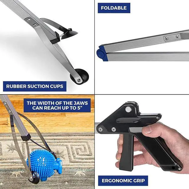 Alt view image 3 of 7 - Reacher Grabber Tool - Gripping Device - Lightweight Durable Folding Claw Extends Arm Reach to 32 Inches Ideal Indoor and Outdoor Reaching Mobility Aid and Trash Grabber Picker Upper Tool
