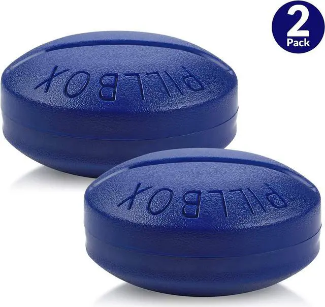 Alt view image 2 of 7 - Small Pill Boxes - Pack of 2 - Mini Compact Round Portable 4 Compartment Travel Pills Case Organizer, Vitamin and Medication Dispenser Holder for Up to 4 Times a Day, BPA Free Pill Reminder