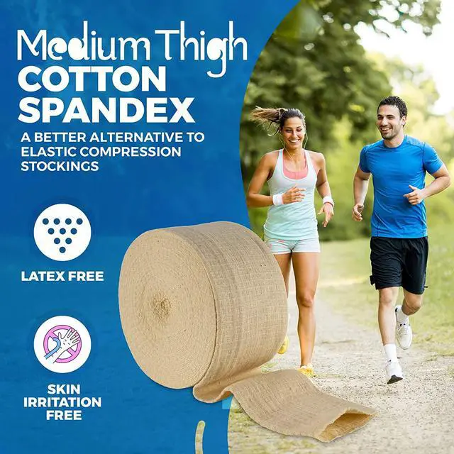 Alt view image 4 of 7 - Elastic Tubular Support Bandage Size E, 10M Box - Natural Color (3.5" X 33 feet ) For Large Knee Support Bandage -Medium Thigh, Cotton Spandex