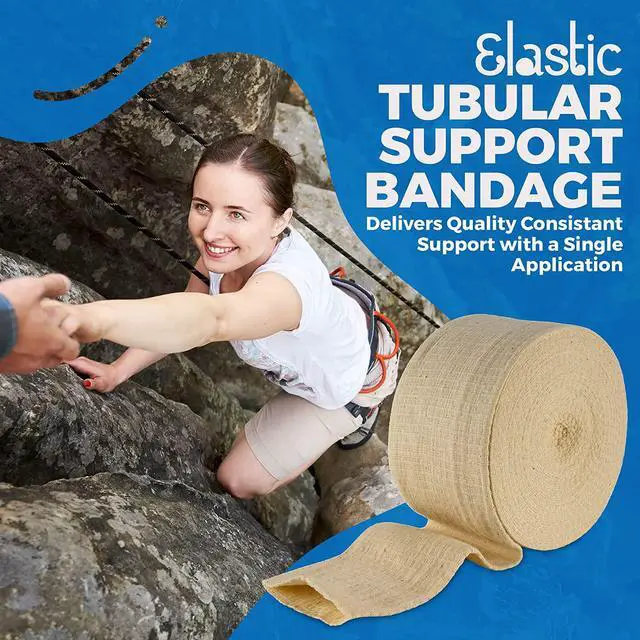 Alt view image 2 of 7 - Elastic Tubular Support Bandage Size E, 10M Box - Natural Color (3.5" X 33 feet ) For Large Knee Support Bandage -Medium Thigh, Cotton Spandex