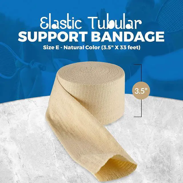 Alt view image 5 of 7 - Elastic Tubular Support Bandage Size E, 10M Box - Natural Color (3.5" X 33 feet ) For Large Knee Support Bandage -Medium Thigh, Cotton Spandex