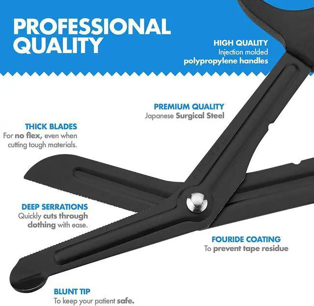 Alt view image 5 of 7 - Medical Bandage Scissors - Trauma Scissors and EMT First Responder Shears - Made with Premium Quality Stainless Steel for Nurse, Doctors, First Aid Supplies, 7.5 inch Length