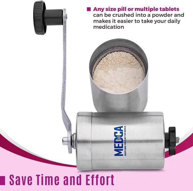 Alt view image 4 of 7 - Best Pill Grinder - Top Choice Pro Pill Mill Crusher and Cutter That Grinds Your Pills and Tablets to Help Make Taking Medication and Supplements Easier, Manual Stainless Steel Design