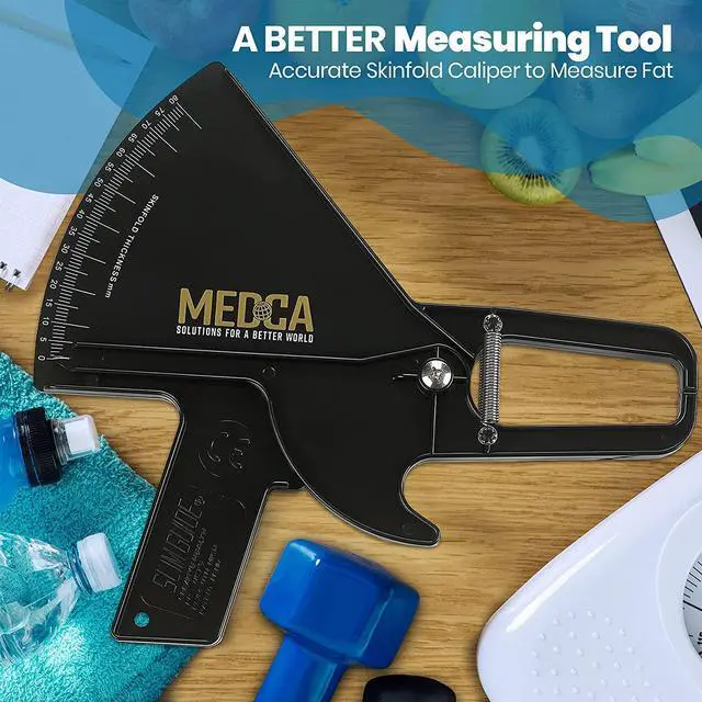 Alt view image 7 of 7 - Pro Body Skin Caliper - Handheld BMI Measuring Tool - Accurate Skinfold Caliper Measures Fat for Men and Women, for Monitoring Fitness and Weight Loss Goals, Instructions and Body Fat Chart, White