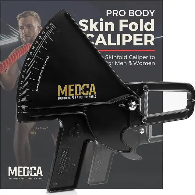 Alt view image 3 of 7 - Pro Body Skin Caliper - Handheld BMI Measuring Tool - Accurate Skinfold Caliper Measures Fat for Men and Women, for Monitoring Fitness and Weight Loss Goals, Instructions and Body Fat Chart, Black