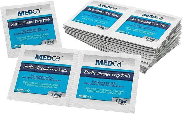 Alt view image 3 of 6 - Alcohol Prep Pads, Sterile, Medium, 2-Ply Cotton Gauze - Individually Wrapped (100 Count)