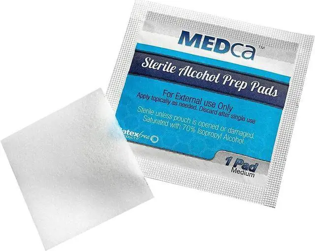 Alt view image 2 of 6 - Alcohol Prep Pads, Sterile, Medium, 2-Ply Cotton Gauze - Individually Wrapped (100 Count)