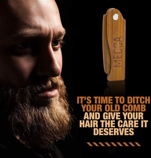 Alt view image 7 of 7 - Folding Wooden Comb - 100% Solid Beech Wood - Fine Tooth Pocket Sized Beard, Mustache, Head Hair Brush Combs for Men Perfect for All Hair Types - Travel, Styling & Detangler