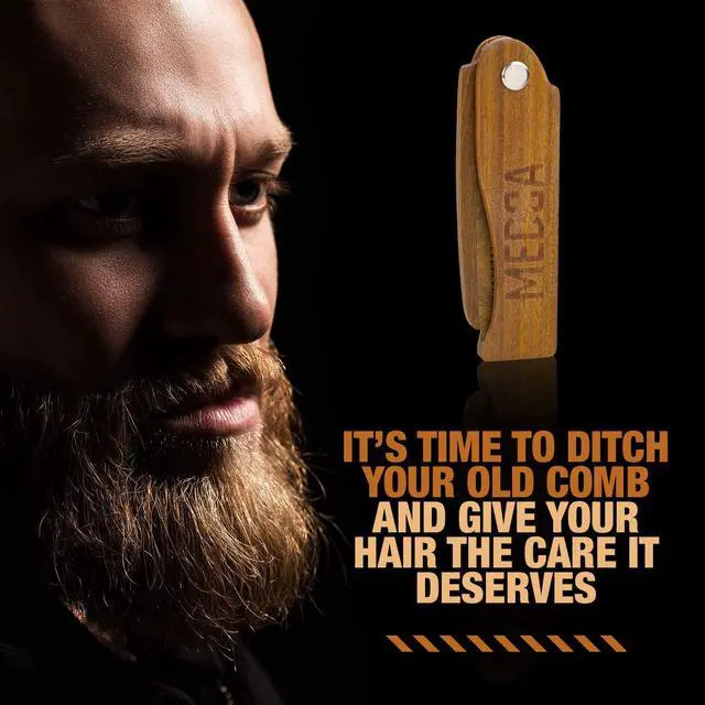 Alt view image 7 of 7 - Folding Wooden Comb - 100% Solid Beech Wood - Fine Tooth Pocket Sized Beard, Mustache, Head Hair Brush Combs for Men Perfect for All Hair Types - Travel, Styling & Detangler