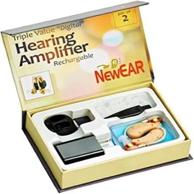Alt view image 7 of 7 - NewEar - Great Value Digital Hearing Amplifier - Behind the Ear - Rechargeable, comes with Dual Chargers - Double Value Pair Pack Left and Right ear Specific