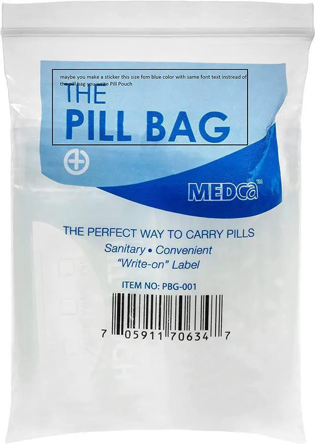 Alt view image 2 of 3 - Pill Bag Pouch, Reusable Plastic Pill Organizer Bags, Size 3" X 2" 3 Mil (Pack of 100)
