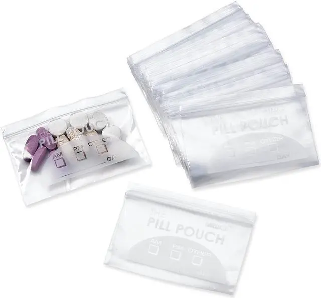 Main image of Pill Bag Pouch, Reusable Plastic Pill Organizer Bags, Size 3" X 2" 3 Mil (Pack of 100)
