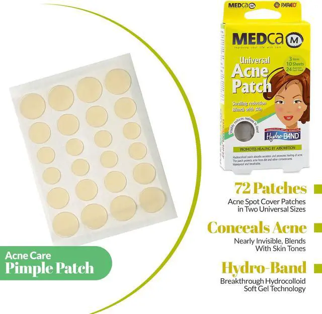 Alt view image 2 of 7 - MEDca Acne Pimple Master Patch Absorbing Cover 24 Count Three Sizes 10 Sheets