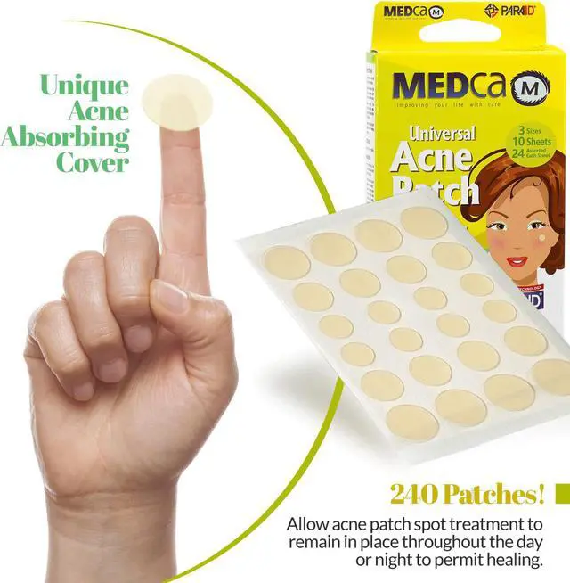Alt view image 5 of 7 - MEDca Acne Pimple Master Patch Absorbing Cover 24 Count Three Sizes 10 Sheets