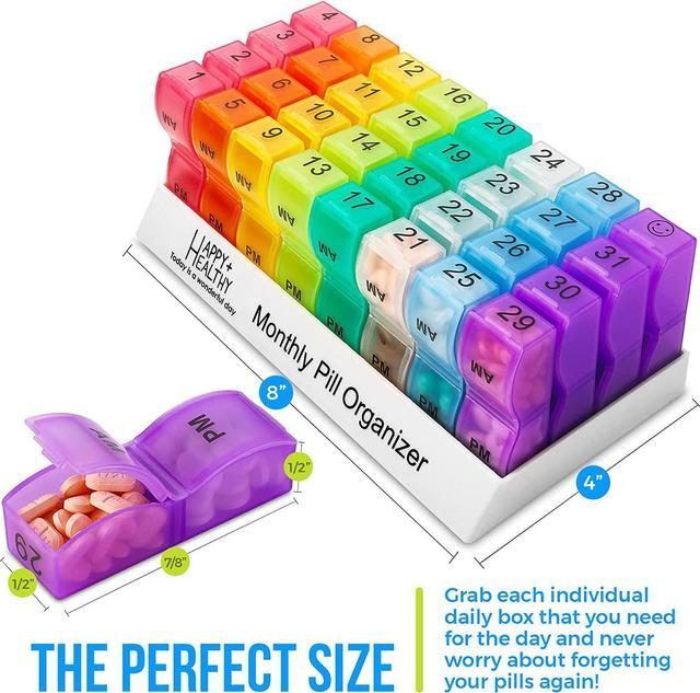 Alt view image 5 of 7 - Monthly Pill Organizer - Am/Pm Daily Pill Organizer 32 Compartments for Each Day, Pill Dispenser and Dispenser Caddy That Helps You Organize Your Life, Perfect for Supplements and Medication by MEDca